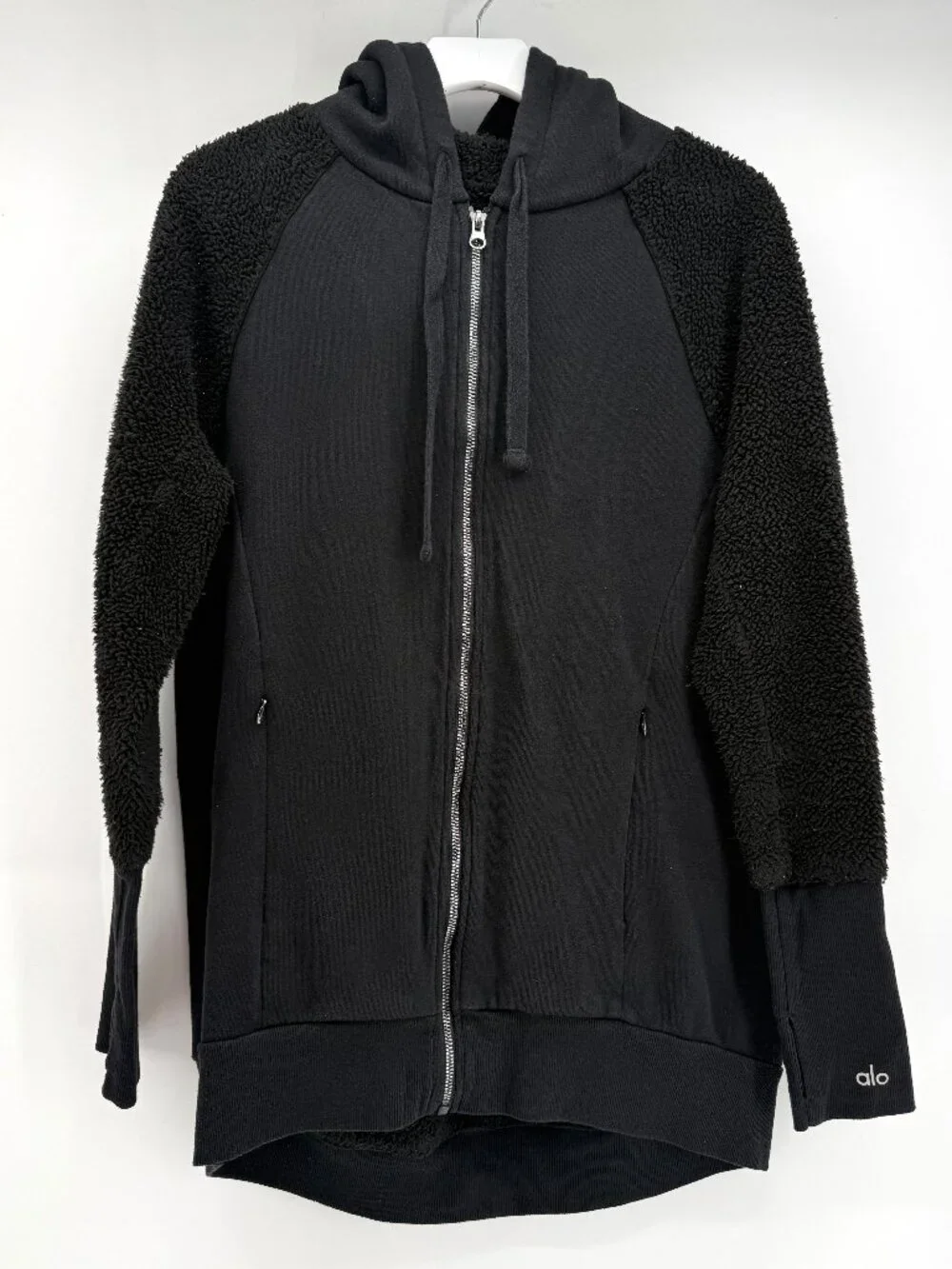 Alo Yoga Enhance Sherpa Lined Hooded Jacket Black S